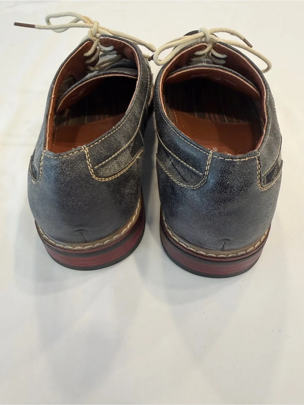 Ferro Aldo Men's Casual Wingtip Lace-Up Shoes in Charcoal Plaid
